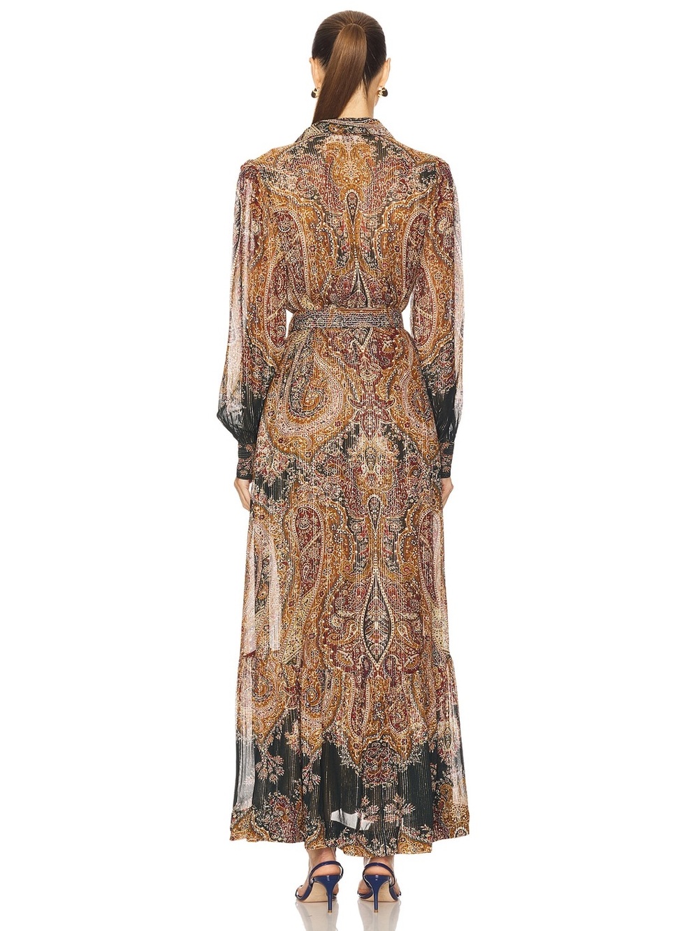 Hemant & Nandita Savi Burgundy Floral Maxi Dress NWT Small BESTSELLER - Picture 3 of 4